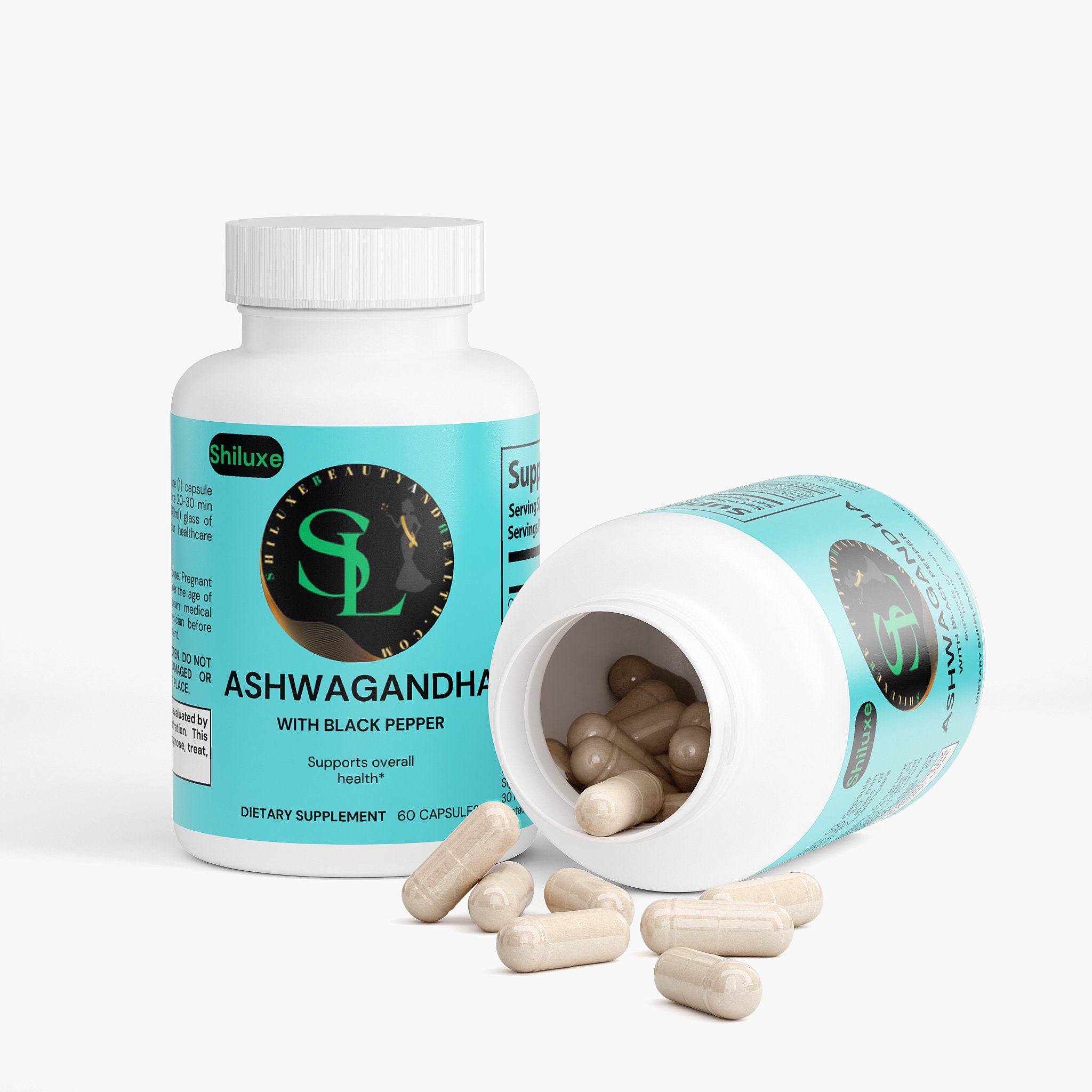 Ashwagandha With Black Pepper - Supports Overall Health. Dietary supplement 60 Capsules