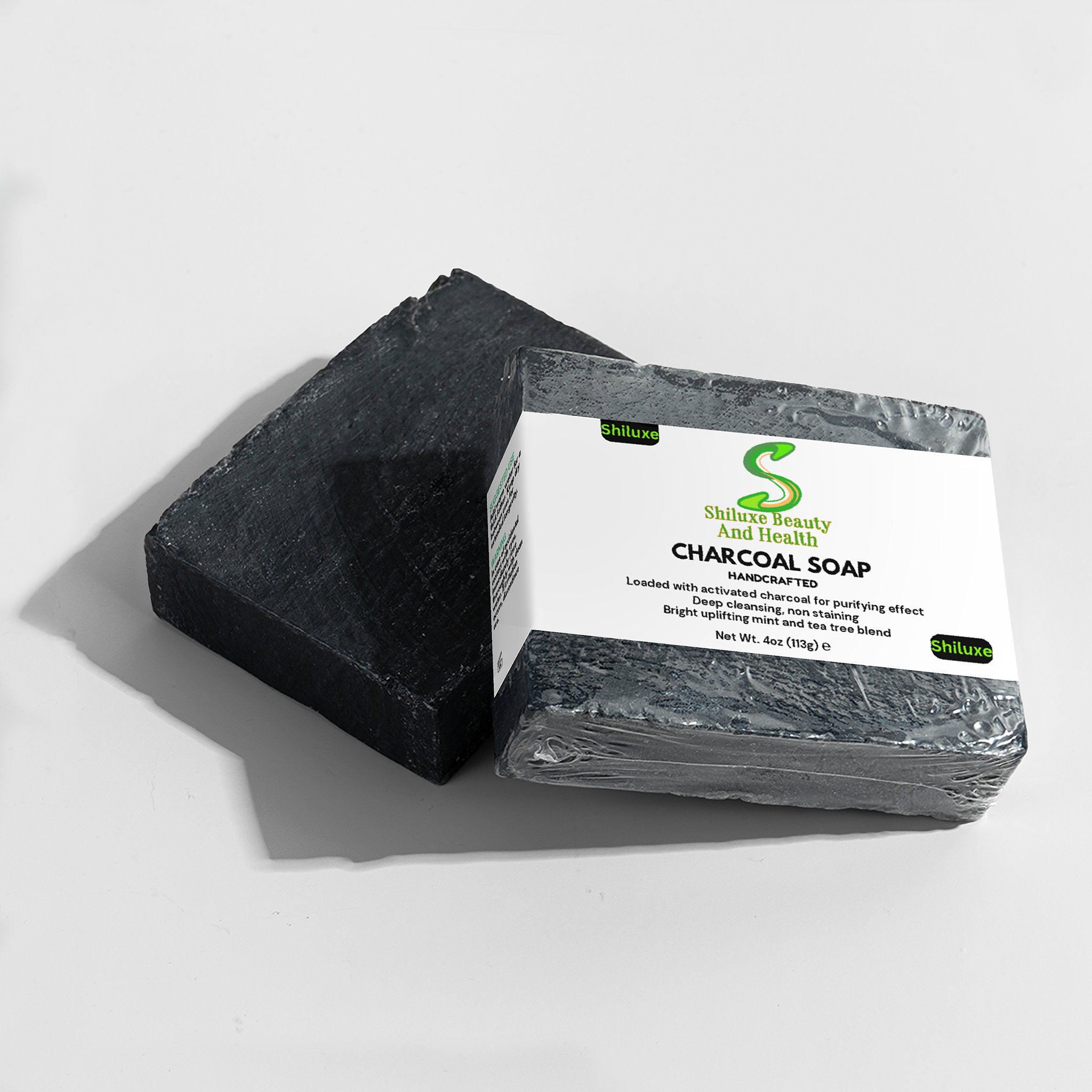 Charcoal Soap & Facial Cleanser For Acne, Oily Skin, Dark Spots, & Blemishes, For Both Men & Women, Made With Aloe Vera, Activated Charcoal, Vitamin E, & Tea Tree Blend- Paraben-Free (Pack Of 2 Units Of Each)