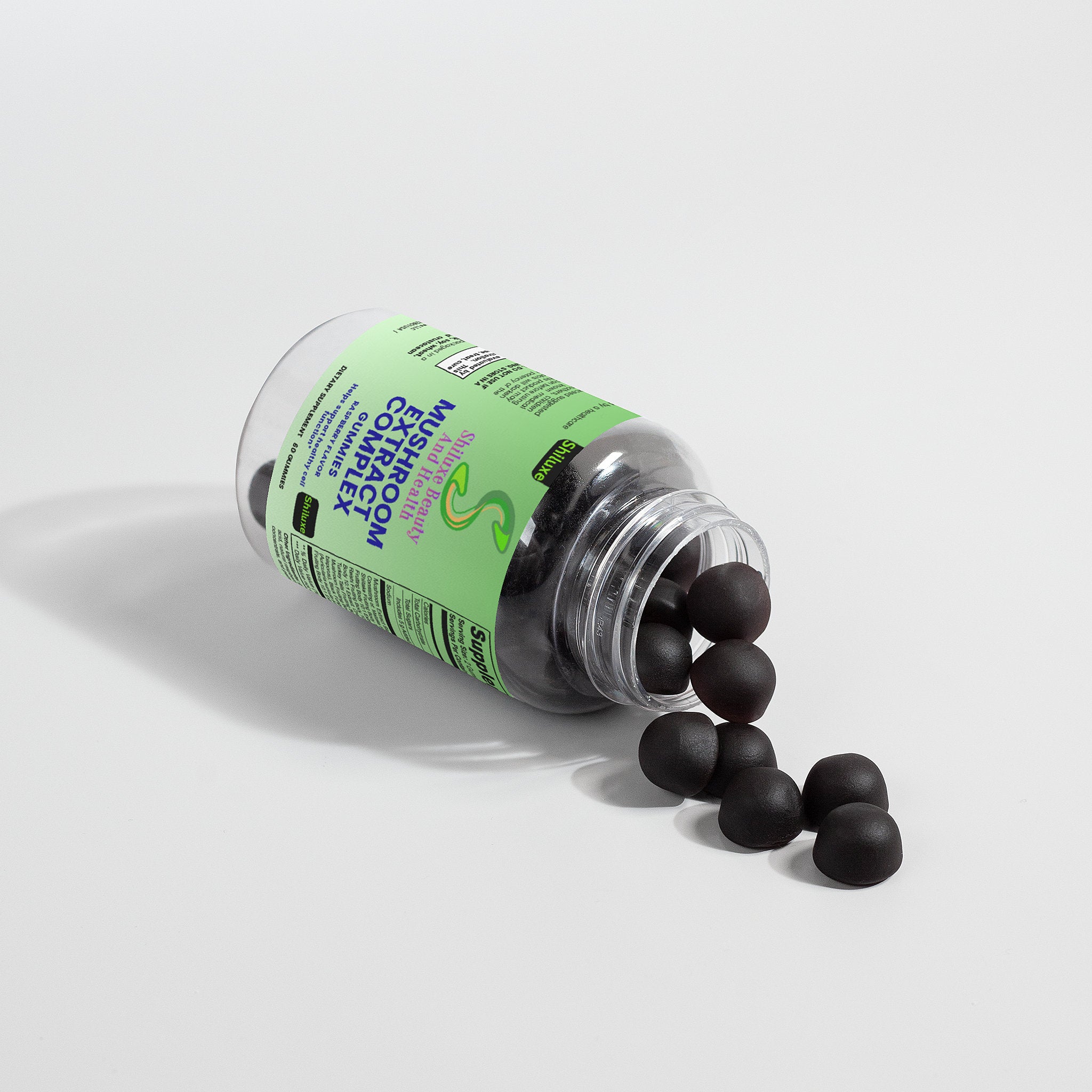 Mushroom Extract Complex Gummies, Raspberry flavor, Dietary supplement 60 Gummies, Made in USA, 136 g