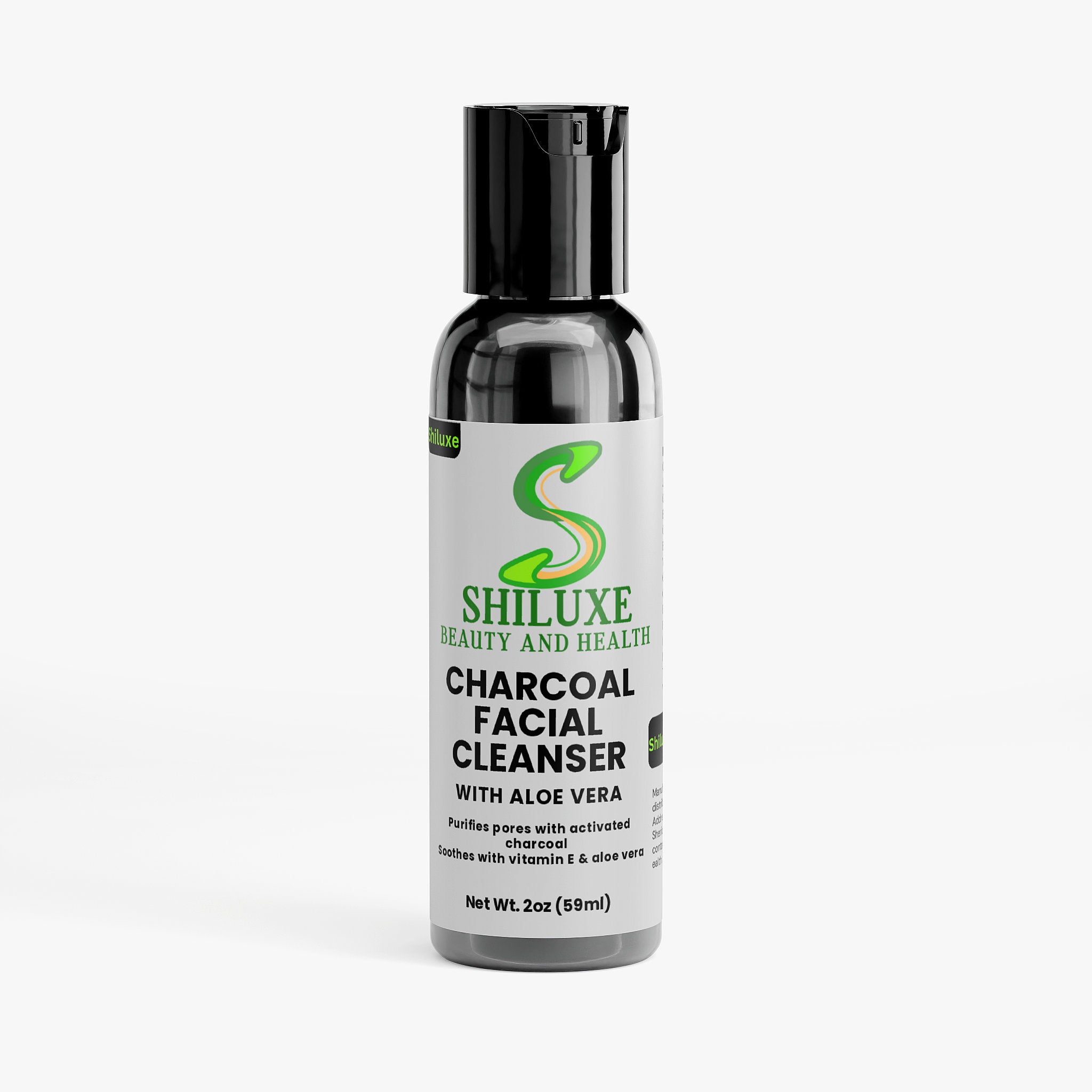 Charcoal Facial Cleanser With Aloe Vera For Face, 2 oz Unisex - With Activated Charcoal, Soothes With Vitamin E & Organic Tea Tree Essential Oil, Paraben-Free Preservative, (Pack of 1)