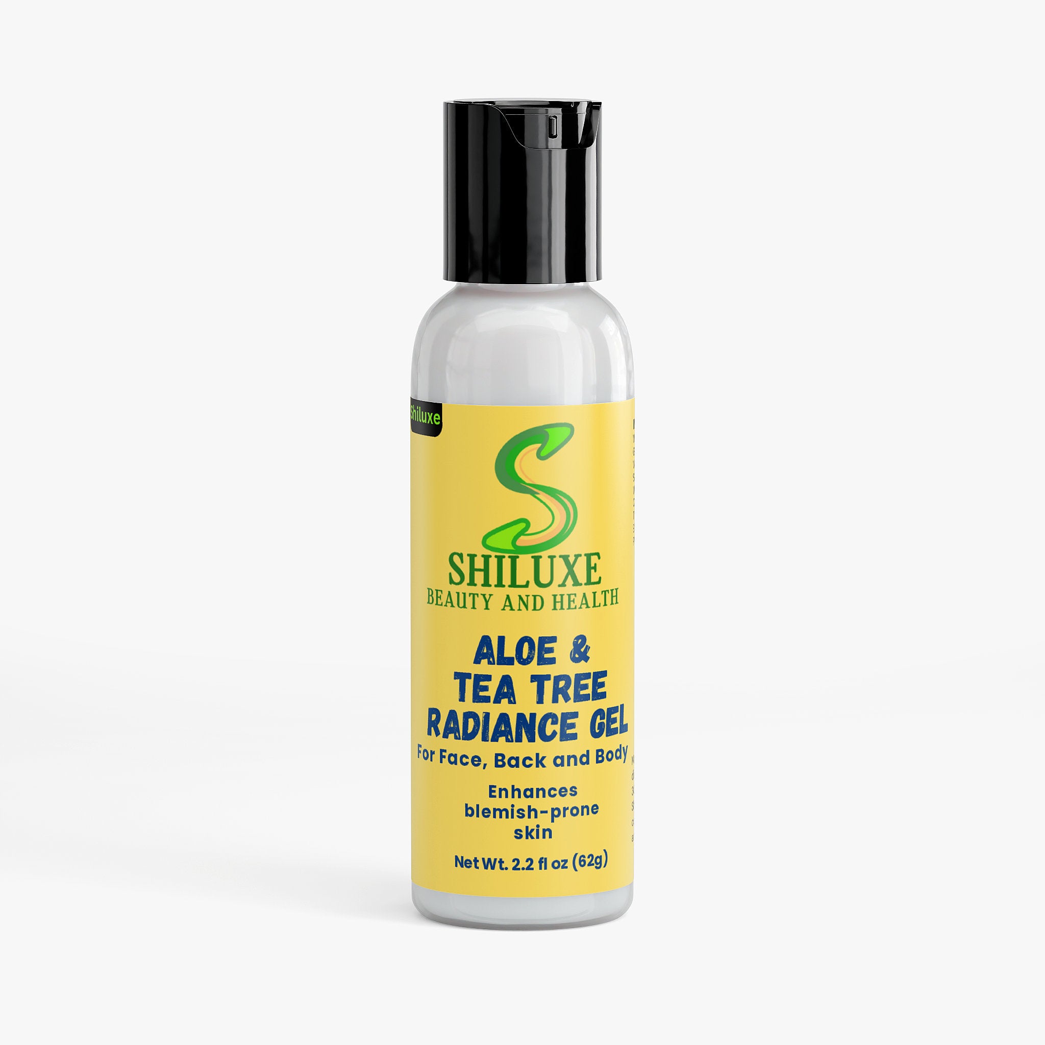 Aloe & Tea Tree Radiance Acne Treatment Gel For face, Back & Body, Made in The USA / 2,2 Fl Oz