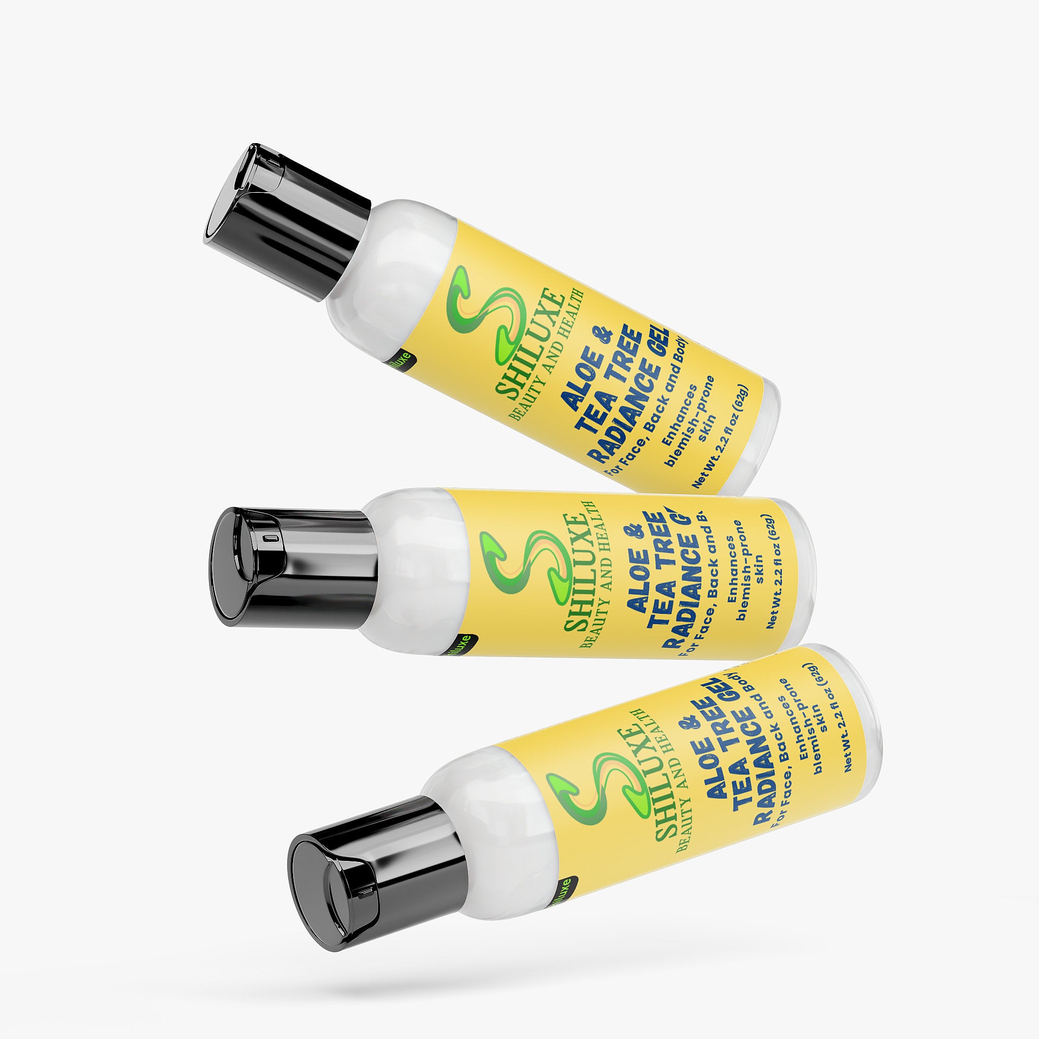 Aloe & Tea Tree Radiance Acne Treatment Gel For face, Back & Body, Made in The USA / 2,2 Fl Oz