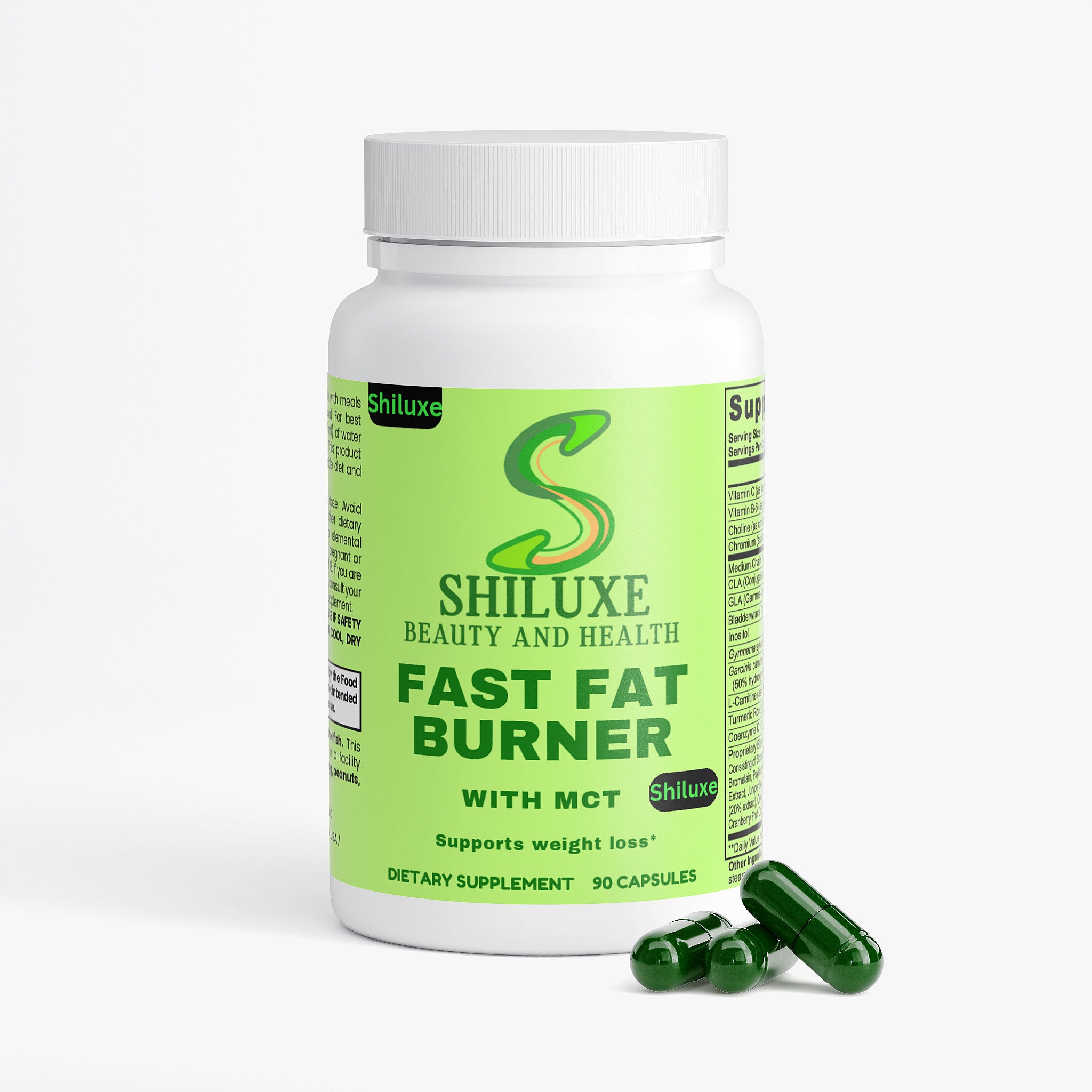 FAST Fat Burner with MCT- Supports Weight Loss, for Men & Women. Dietary Supplement 90 Capsules, Pack of 2