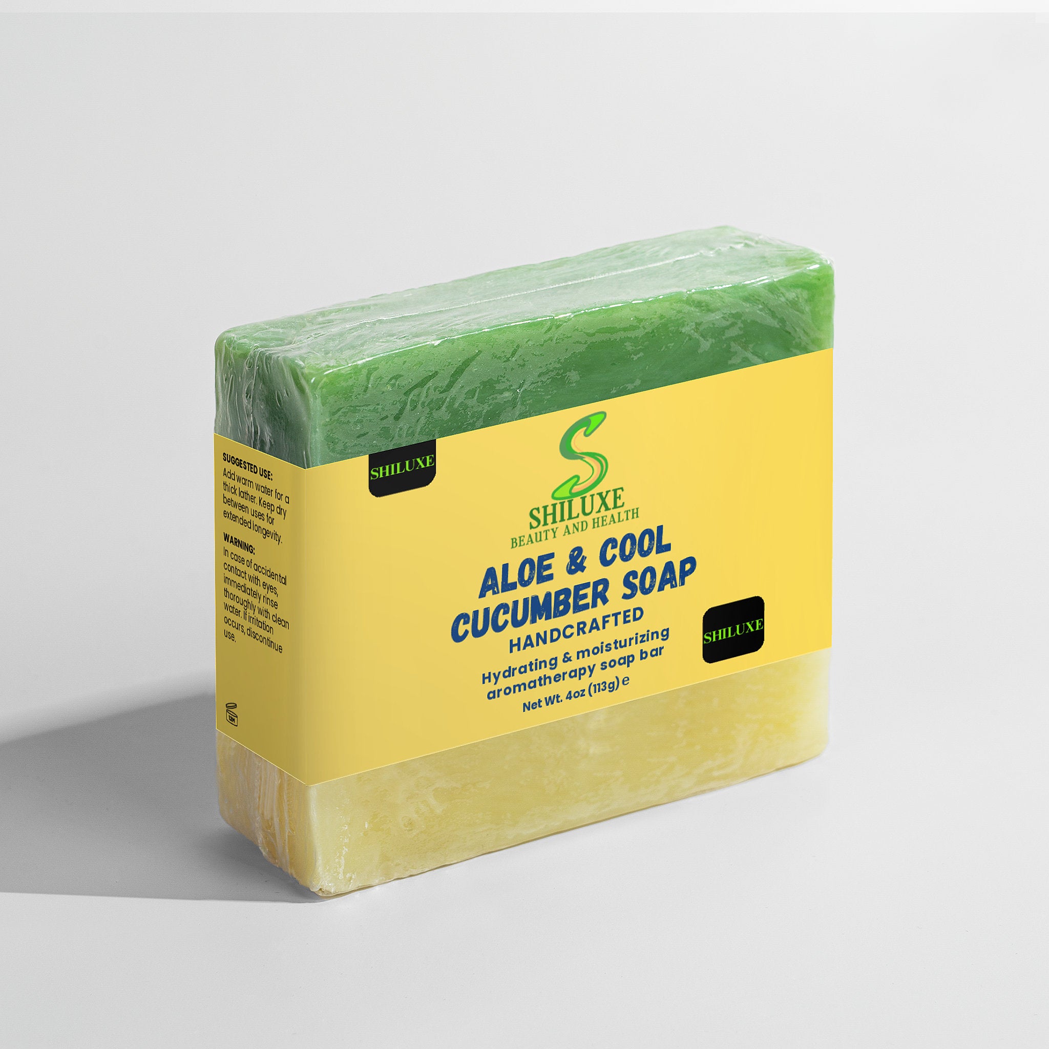 Aloe & Cool Cucumber Soap, Hydrating & Moisturizing Aromatheraphy Bar Soap, Made In The USA / 4 Oz