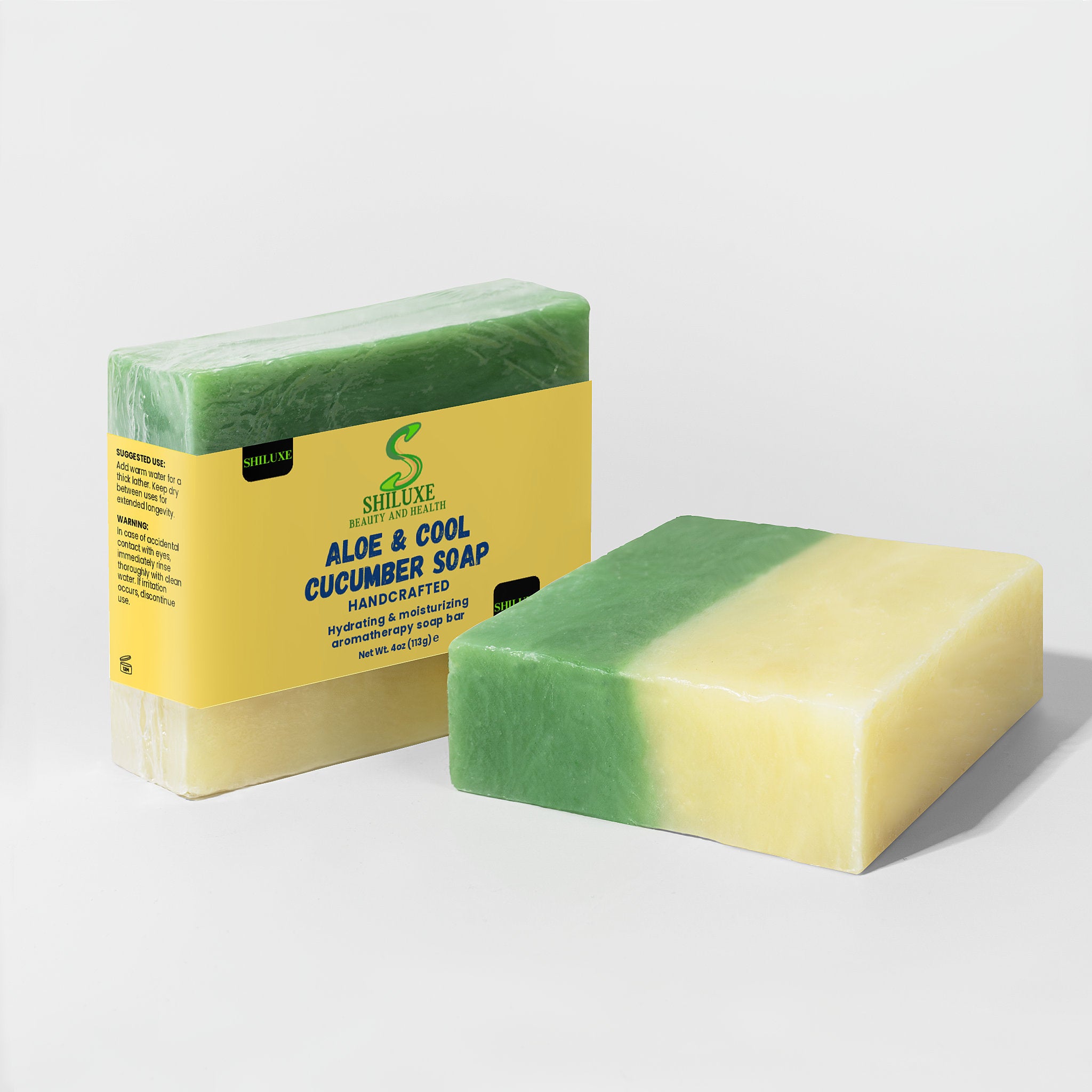Aloe & Cool Cucumber Soap, Hydrating & Moisturizing Aromatheraphy Bar Soap, Made In The USA / 4 Oz