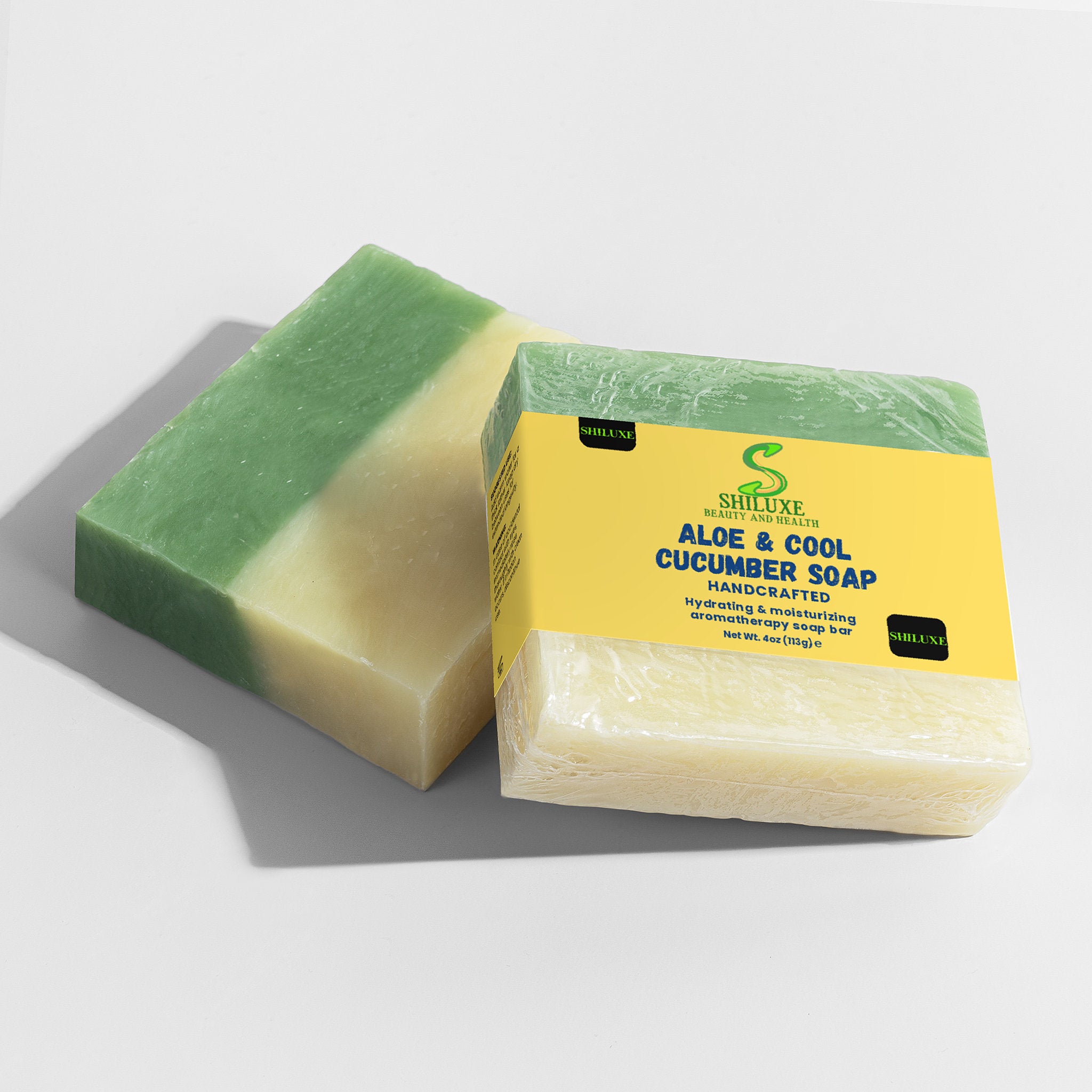 Aloe & Cool Cucumber Soap, Hydrating & Moisturizing Aromatheraphy Bar Soap, Made In The USA / 4 Oz
