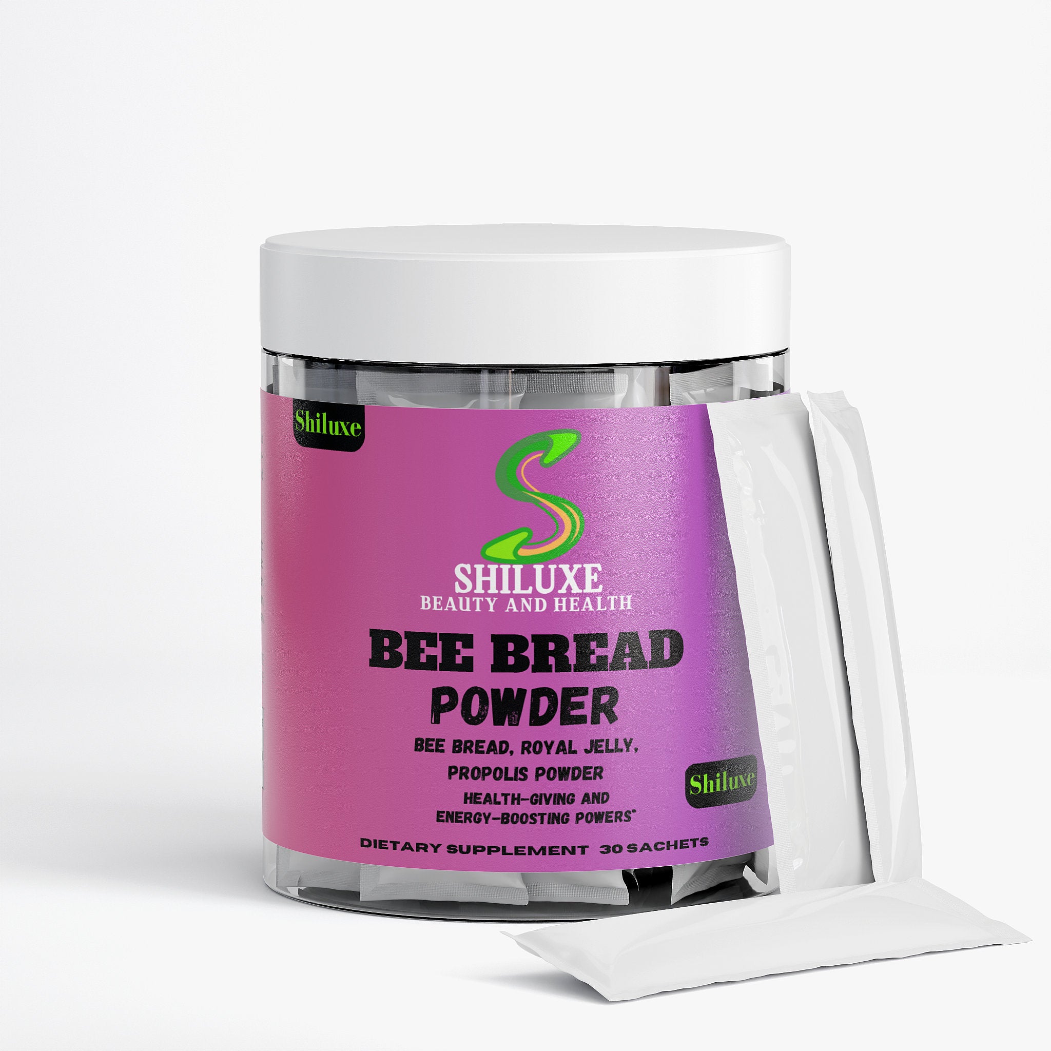 Bee Bread Powder, Health-giving and energy-boosting powers, Dietary supplement, 30 Sachets