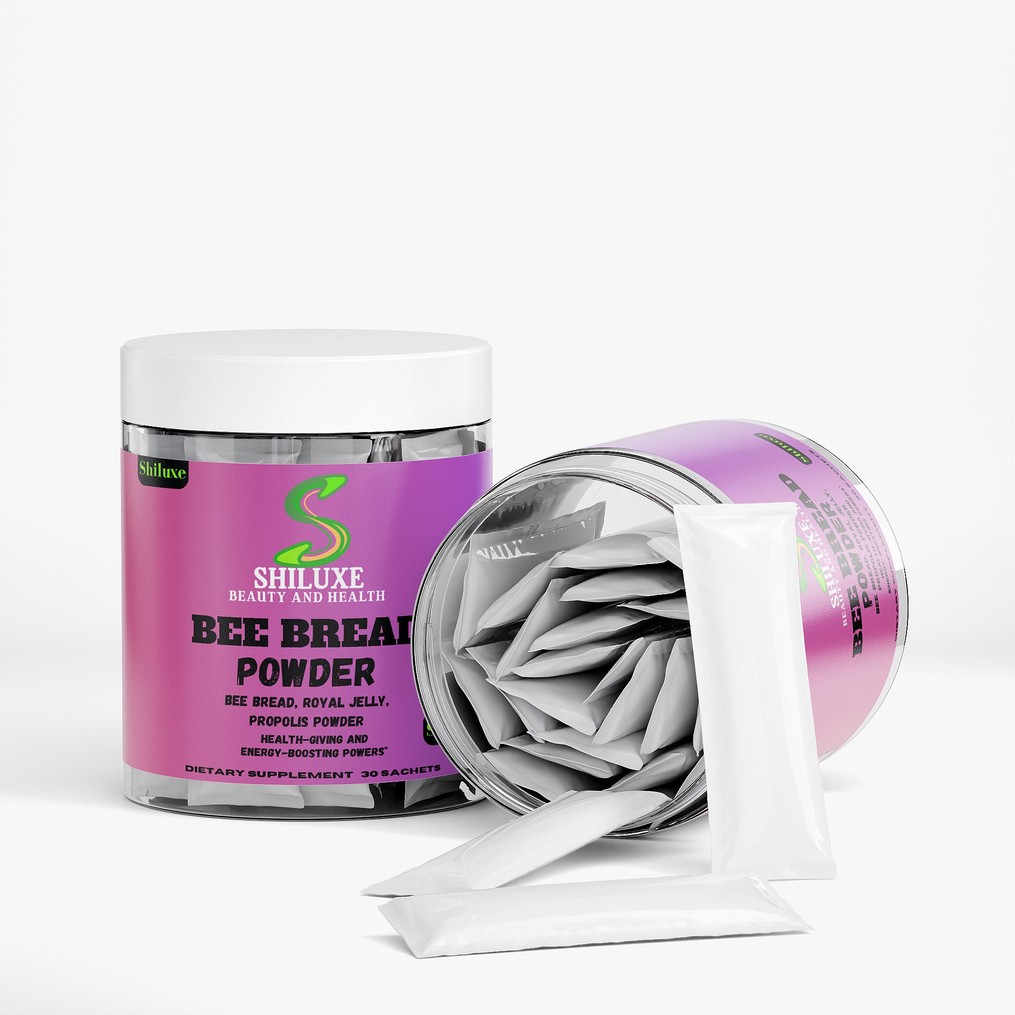 Bee Bread Powder, Health-giving and energy-boosting powers, Dietary supplement, 30 Sachets