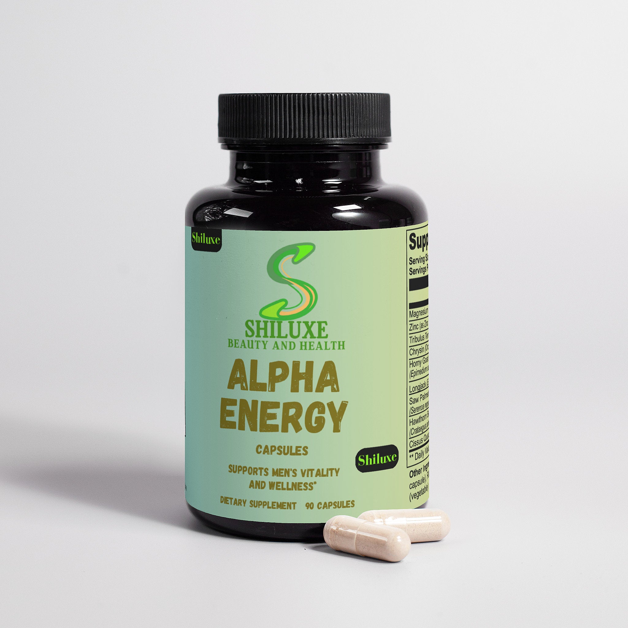 Alpha Energy - Support Men's Vitality and Wellness. Dietary supplement 90 Capsules