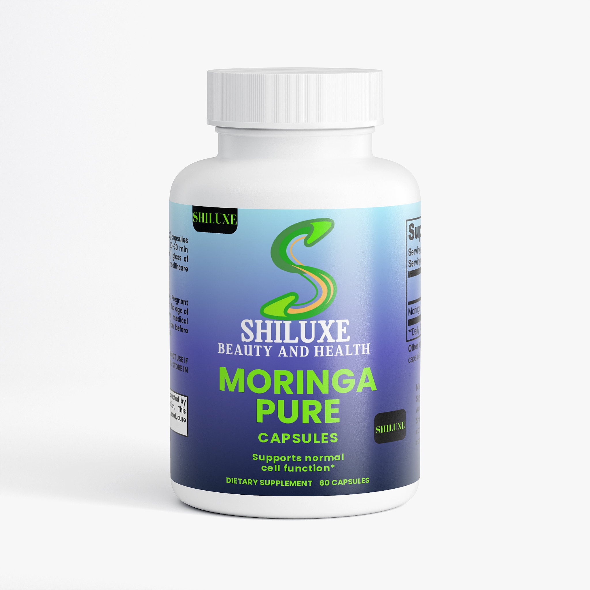 Moringa Pure Capsules, Supports Normal Cell Function, Dietary Supplement, Made in USA, 60 Capsules