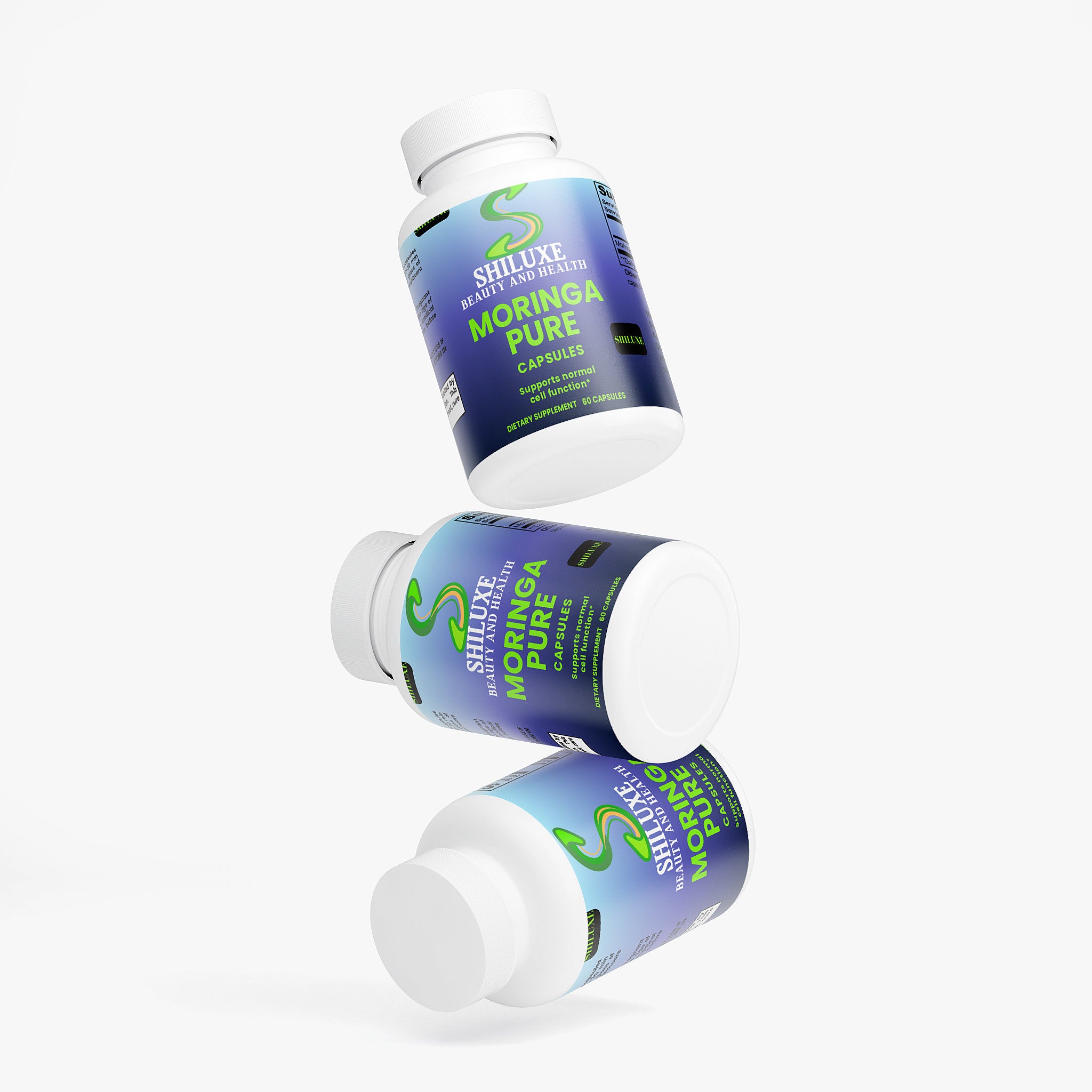 Moringa Pure Capsules, Supports Normal Cell Function, Dietary Supplement, Made in USA, 60 Capsules