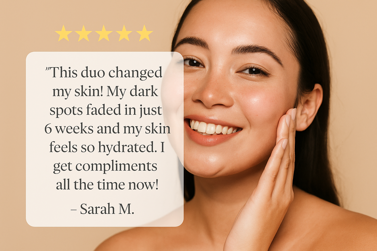 Customer testimonial with 5 stars