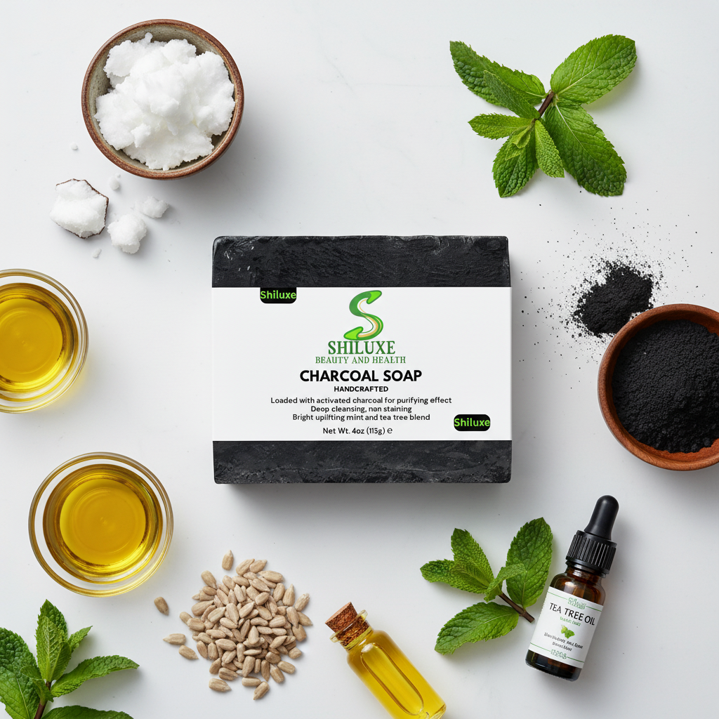 Shiluxe Charcoal Soap with Natural Ingredients